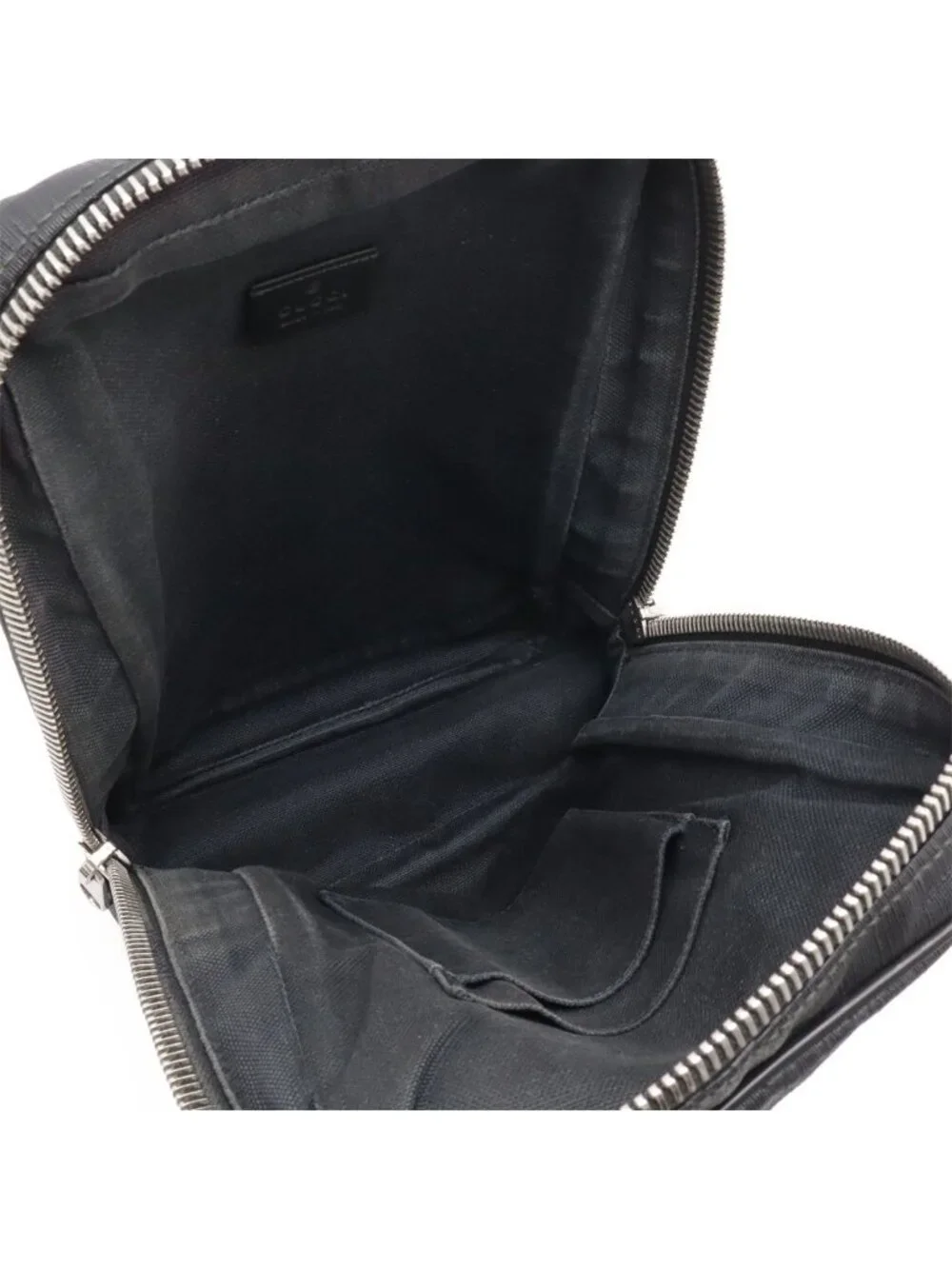 Gucci GG Supreme Web Stripe Belt Bag Leather Black Gray Silver
